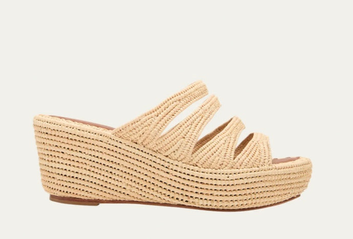 Medi Raffia Wedge Slide Sandal