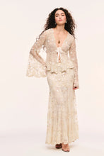 Ryana Pearl Embroidered Mesh Maxi Skirt
