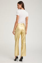 Metallic Gold Leather Slim Straight