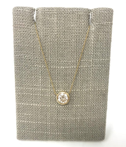 Diamond Bezel Solitaire Pendant Necklace