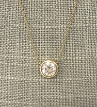 Diamond Bezel Solitaire Pendant Necklace