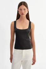 Cesia Stretch Leather Tank
