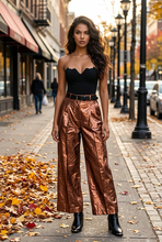 Chocolate Culotte Metallic Linen Pants