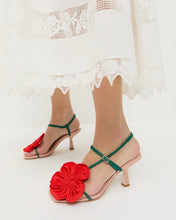 Frank Red/Green Moiré Flower Sandal