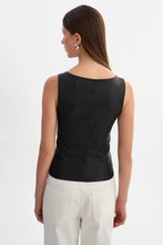 Cesia Stretch Leather Tank