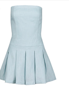 Positano linen strapless Mini