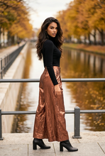 Chocolate Culotte Metallic Linen Pants