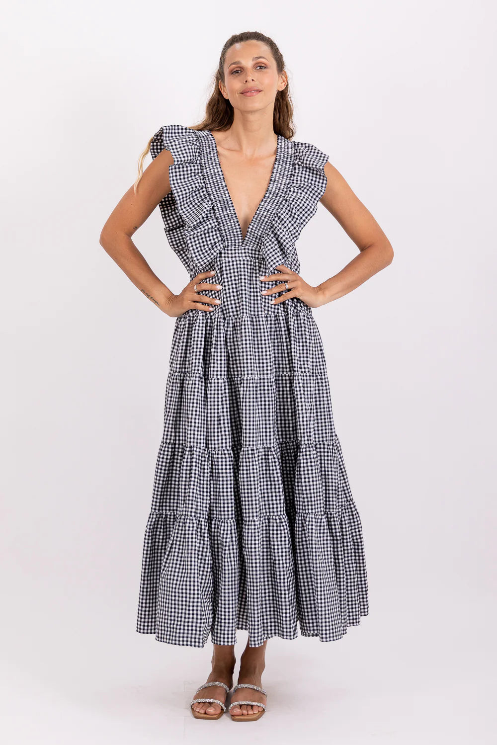 Shandrani Ghingham Maxi Dress