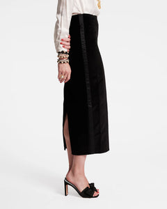 Tuxedo Maxi Skirt Velvet