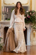 Ryana Pearl Embroidered Mesh Maxi Skirt