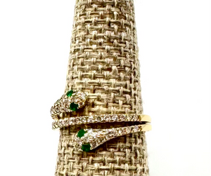 Serpent wrap diamond ring