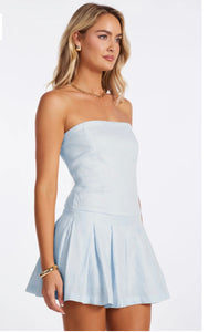 Positano linen strapless Mini