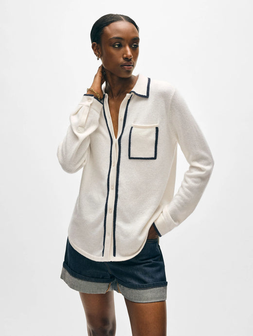 Cashmere Tipped Button Up Shirt