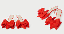 Margot Red Moiré Bow Mule
