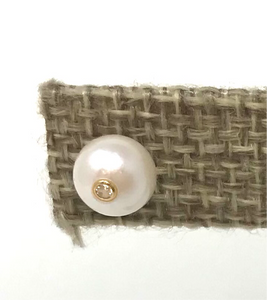 Pearl studs with Diamonds