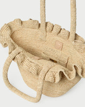 Cyrus Natural Ruffled Woven Tote