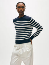 The Cashmere Striped Crewneck
