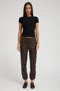 Leather Drawstring Jogger