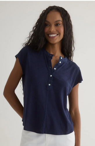 Short Sleeve Placket Pullover