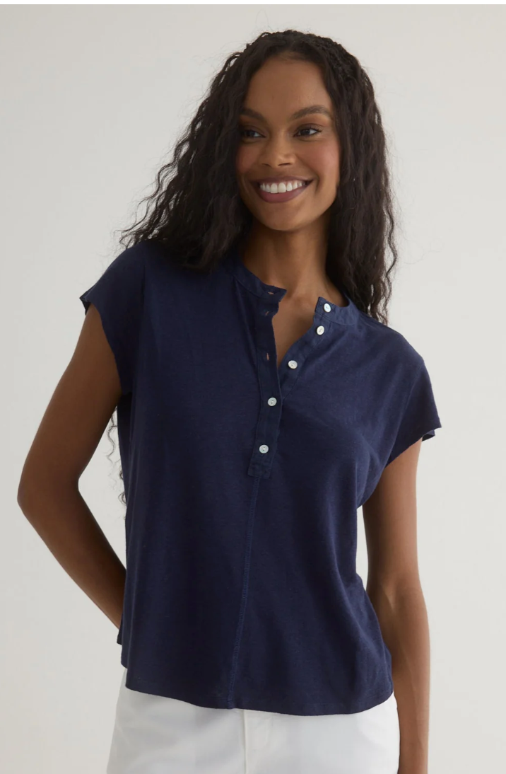 Short Sleeve Placket Pullover