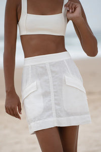 Ilaria Ivory Linen Skirt
